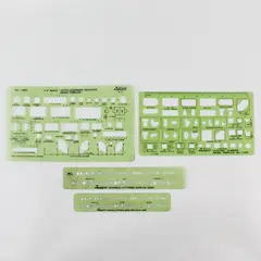Lot Of 4 Pickett Architect Drafting Templates Lettering Office Lavatory Used