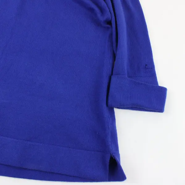 JM Collection Blue Petite PM Knit Sweater Top Long Sleeve Cuffed