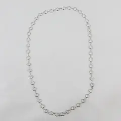 Swarovski Crystal Station Necklace Silver Tone 17"