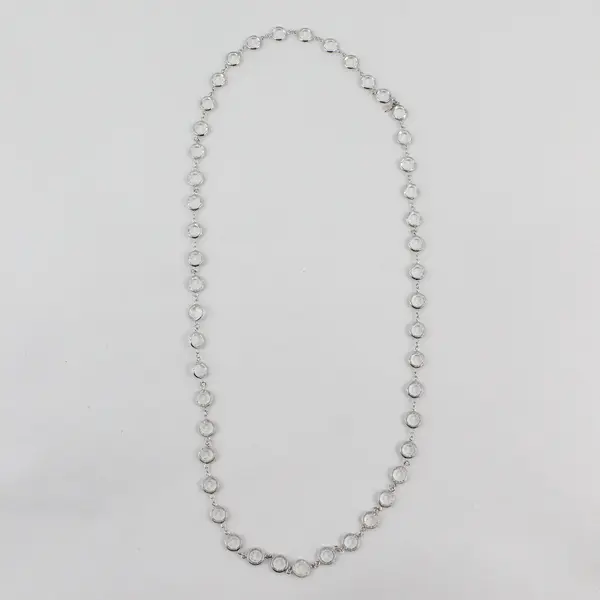 Swarovski Crystal Station Necklace Silver Tone 17"