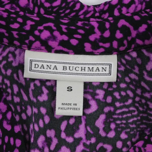 Dana Buchman Purple and Black Leopard Print Sleeveless Blouse Women's Small