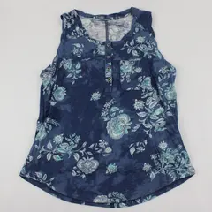 Sonoma Blue Floral Print Cotton Tank Top Women's Small