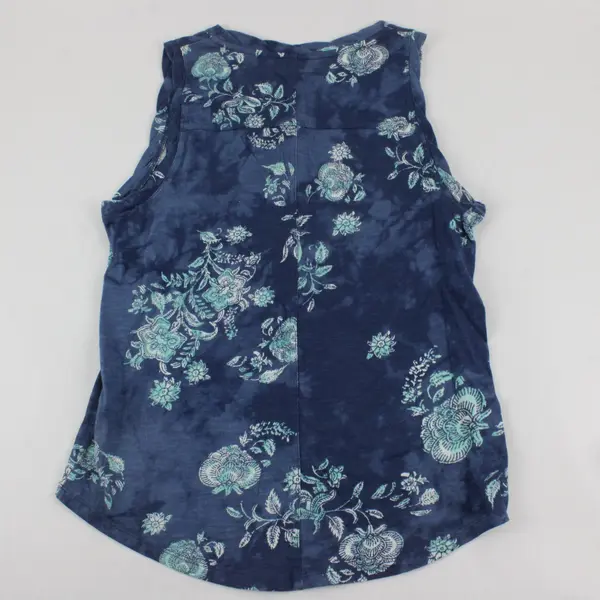Sonoma Blue Floral Print Cotton Tank Top Women's Small