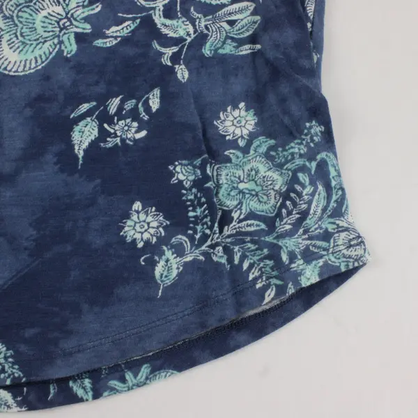 Sonoma Blue Floral Print Cotton Tank Top Women's Small