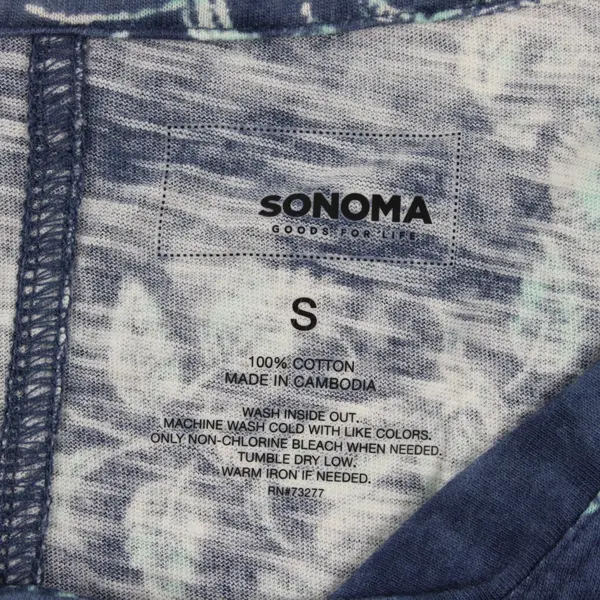 Sonoma Blue Floral Print Cotton Tank Top Women's Small