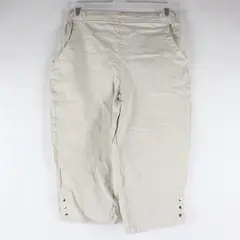 Croft & Barrow Snap Button Beige Cotton Capris Women's Size 4P