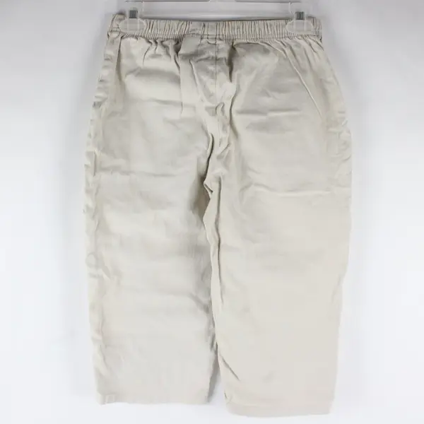 Croft & Barrow Snap Button Beige Cotton Capris Women's Size 4P