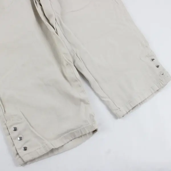Croft & Barrow Snap Button Beige Cotton Capris Women's Size 4P