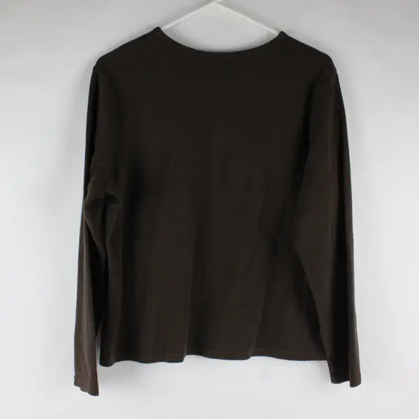 Sonoma Solid Brown Color Long Sleeve Shirt Cotton/Spandex Womens Size PL