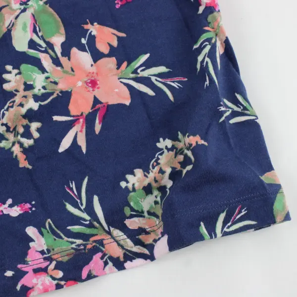 Croft & Barrow Pink Floral Print Blue Sleeveless Top Women's Small