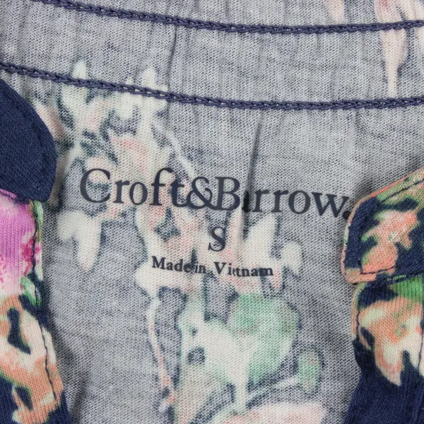 Croft & Barrow Pink Floral Print Blue Sleeveless Top Women's Small