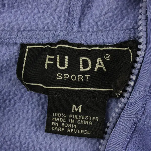 FU DA Sport Periwinkle Blue Fleece Zip-Up Jacket Women's Medium