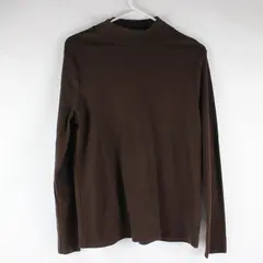 White Stag Womens Long Sleeve Solid Brown Mock Neck Shirt L 12-14