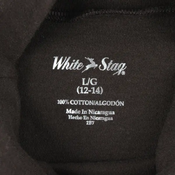 White Stag Womens Long Sleeve Solid Brown Mock Neck Shirt L 12-14