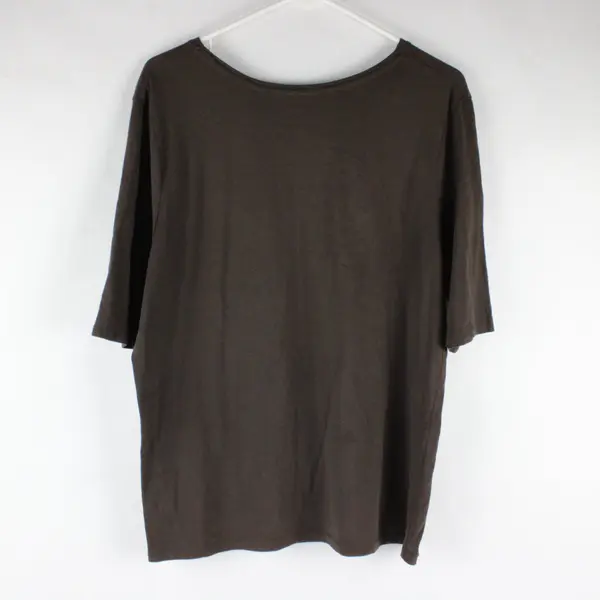 Mossimo Womens Solid Brown Elbow Sleeve Top XXL Cotton Spandex Stretch