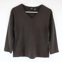Mossimo Solid Brown Quarter Length Sleeve Shirt Cotton/Spandex Womens Size L