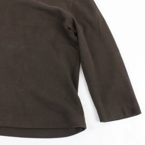 Mossimo Solid Brown Quarter Length Sleeve Shirt Cotton/Spandex Womens Size L