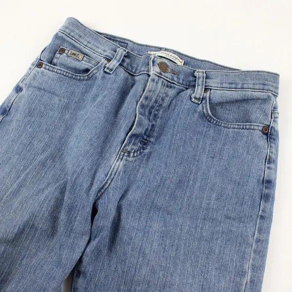 Lee At The Waist Relaxed Straight-Leg Medium Wash Jeans Women's Size 6P