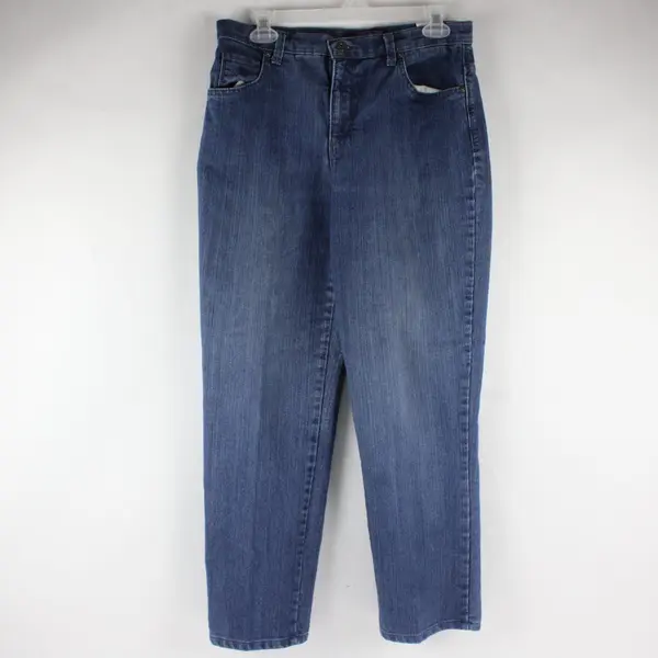 Gloria Vanderbilt Medium Wash Straight-Leg Jeans Women's Size 8