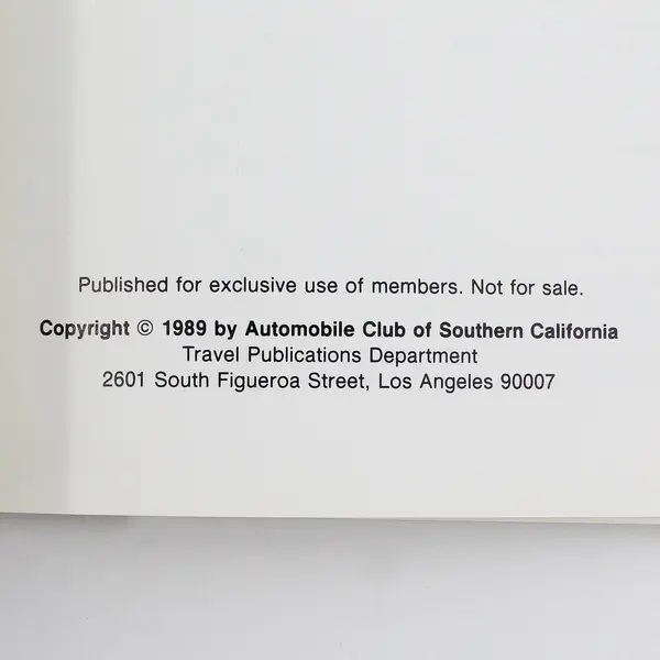 Vintage 1989 Southern California Desert Area From Automobile Club of SC PB