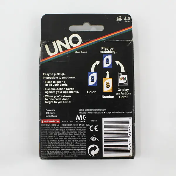Mattel Uno Card Game in Original Pack # DHW43, Sealed Cards 2014