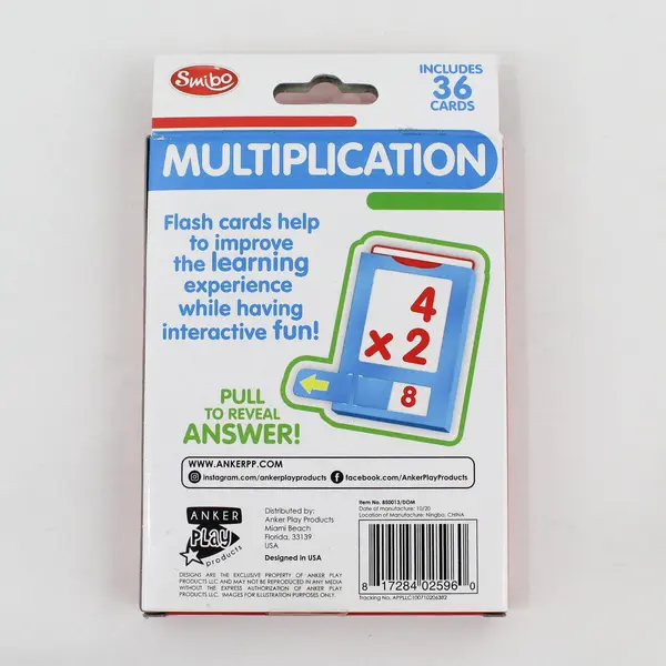 Smibo Multiplication Flash Cards 4th Grade 36 Cards Boxed 850013/DOM
