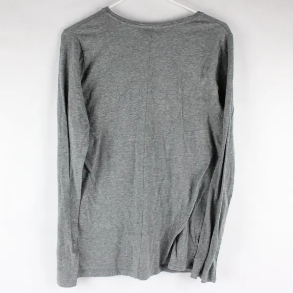 Mossimo Solid Speckled Gray Long Sleeve Shirt Top Cotton/Spandex Womens Size L