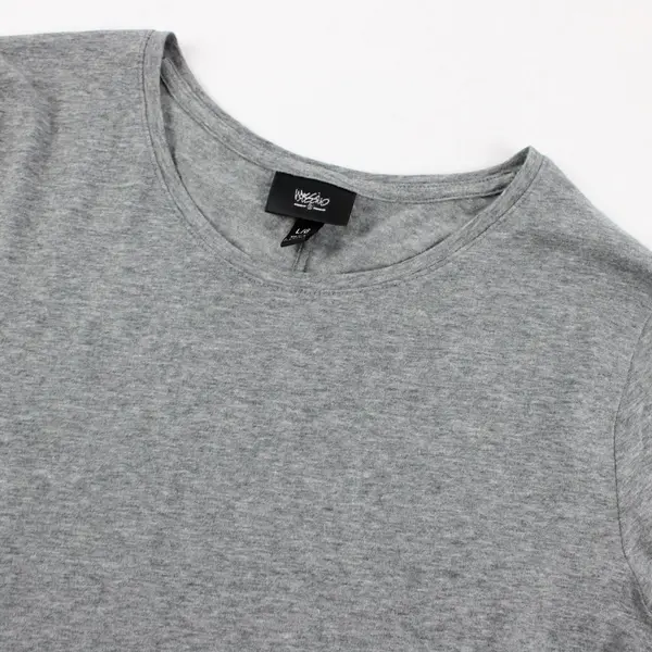 Mossimo Solid Speckled Gray Long Sleeve Shirt Top Cotton/Spandex Womens Size L