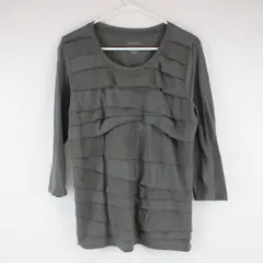 Merona Solid Gray Long Sleeve Shirt Top 60% Cotton 40% Modal Womens Size L