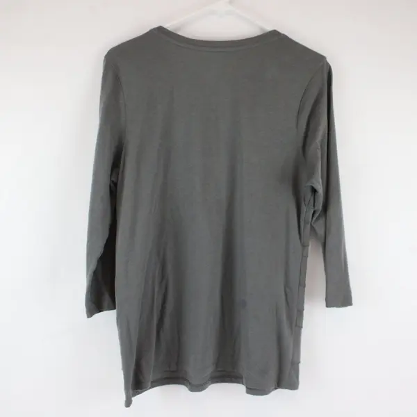 Merona Solid Gray Long Sleeve Shirt Top 60% Cotton 40% Modal Womens Size L