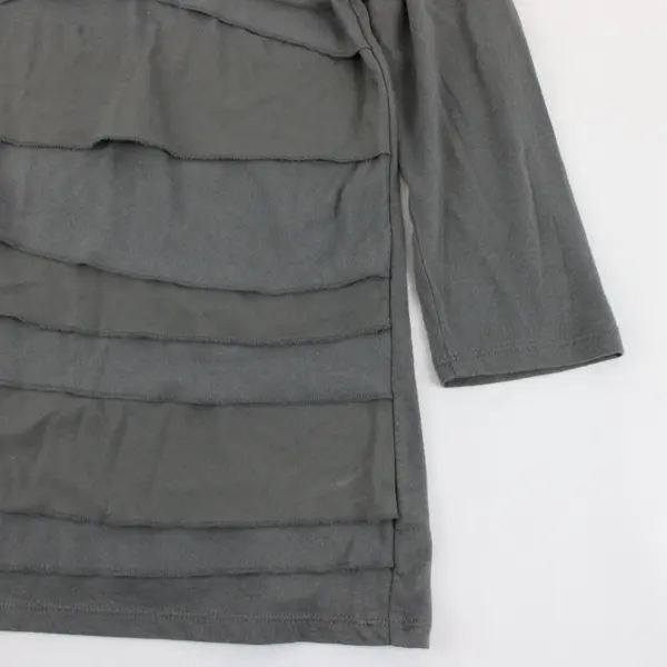 Merona Solid Gray Long Sleeve Shirt Top 60% Cotton 40% Modal Womens Size L