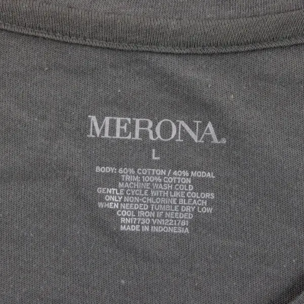 Merona Solid Gray Long Sleeve Shirt Top 60% Cotton 40% Modal Womens Size L