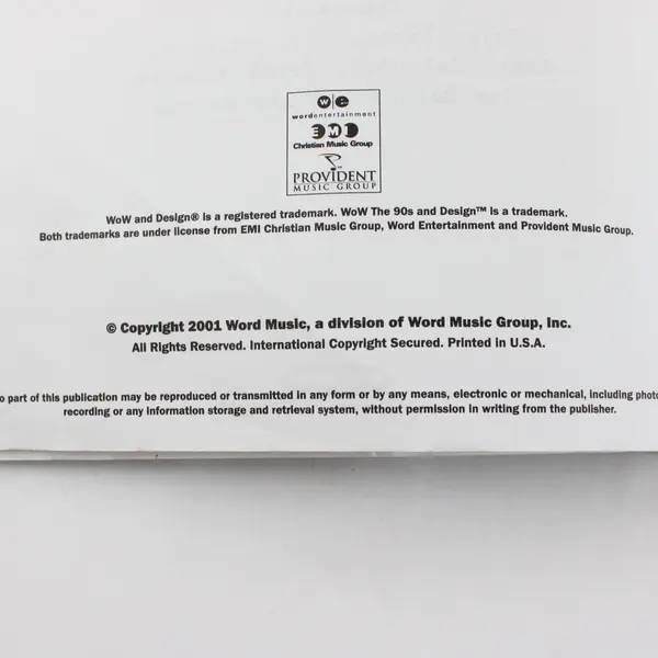 WOW 2001 Songbook The Year's Top 30 Christian Hits Bryce Inman Ken Barker PB