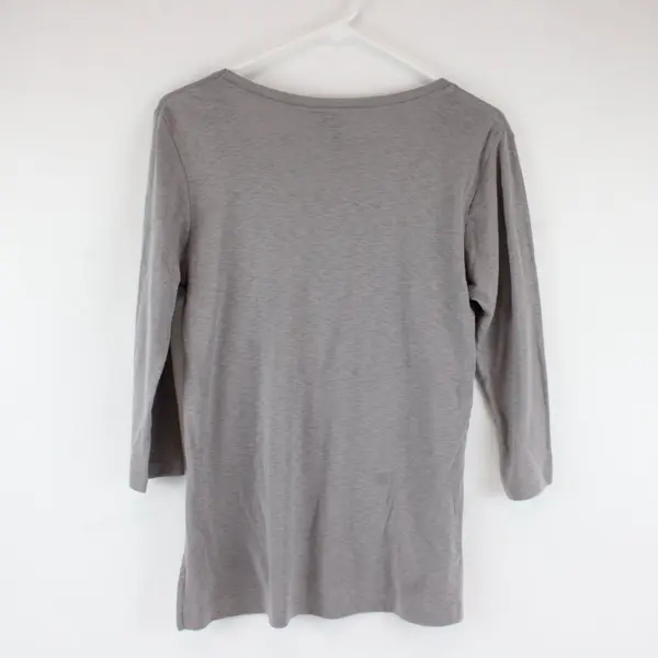 Cynthia Rowley Light Gray 3/4 Sleeve Shirt Top Women's L