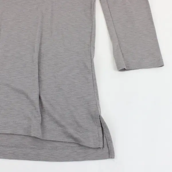 Cynthia Rowley Light Gray 3/4 Sleeve Shirt Top Women's L