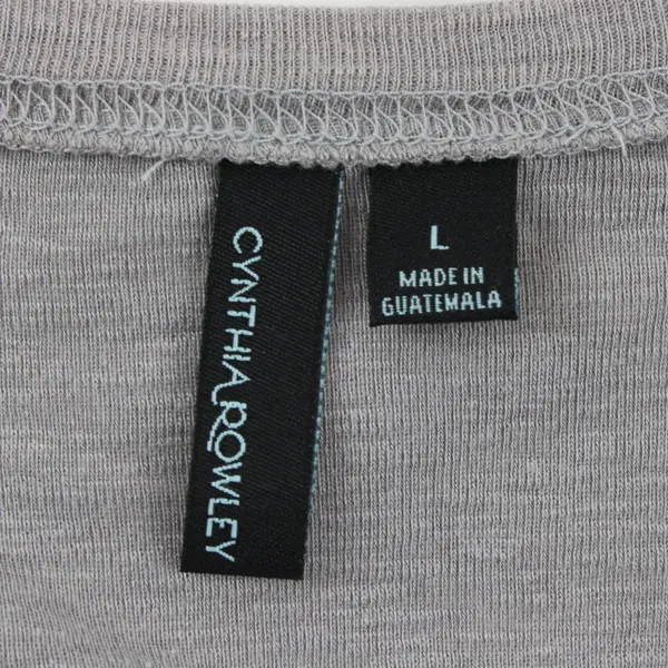 Cynthia Rowley Light Gray 3/4 Sleeve Shirt Top Women's L