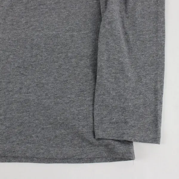 Dip Gray Speckled V-Neck Long Sleeve Women's Shirt Top Size M