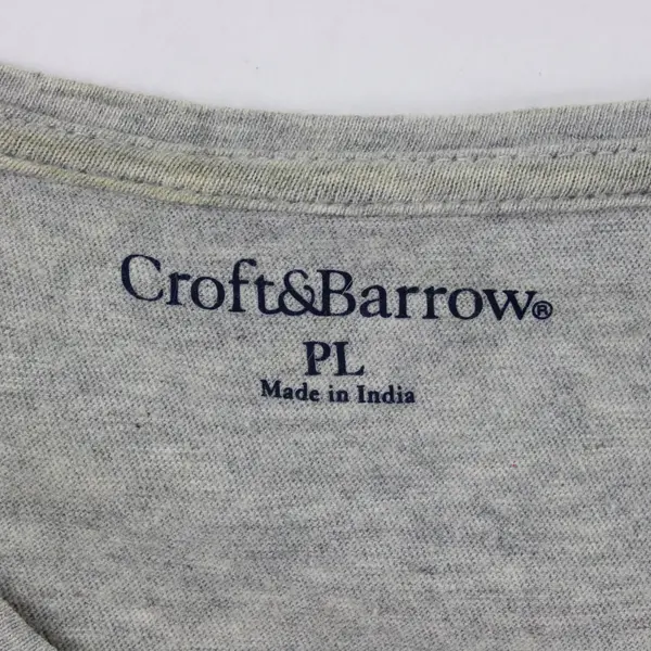 Croft & Barrow Women's Petite PL Gray Beaded Cotton 3/4 Sleeve Shirt