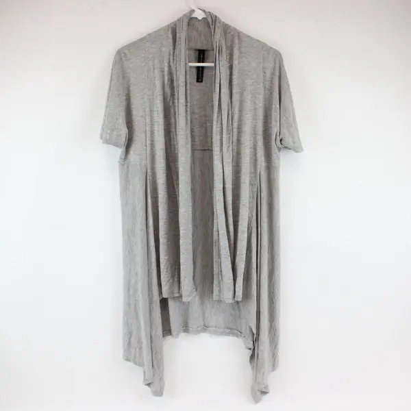 Isabella Rodriguez Solid Gray Speckled Color Short Sleeve Shawl Womens Size XL