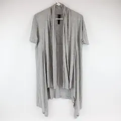 Isabella Rodriguez Solid Gray Speckled Color Short Sleeve Shawl Womens Size XL
