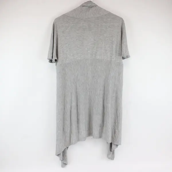 Isabella Rodriguez Solid Gray Speckled Color Short Sleeve Shawl Womens Size XL