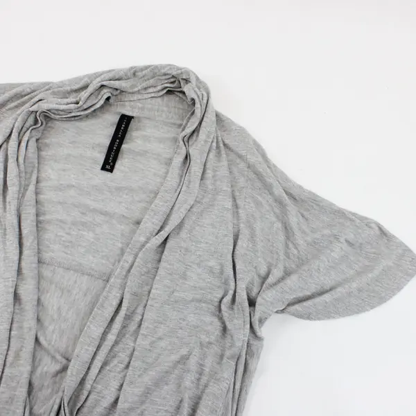 Isabella Rodriguez Solid Gray Speckled Color Short Sleeve Shawl Womens Size XL