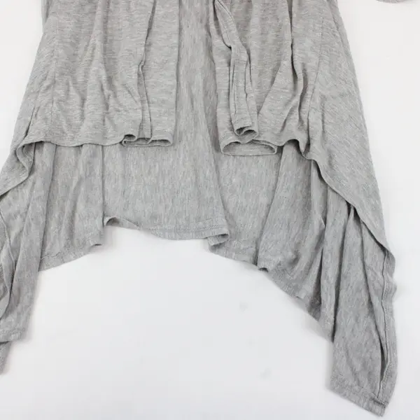 Isabella Rodriguez Solid Gray Speckled Color Short Sleeve Shawl Womens Size XL