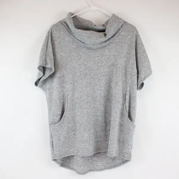 Siren Lily Solid Gray Speckled Color Short Sleeve Sweater/Jacket Womens Size L