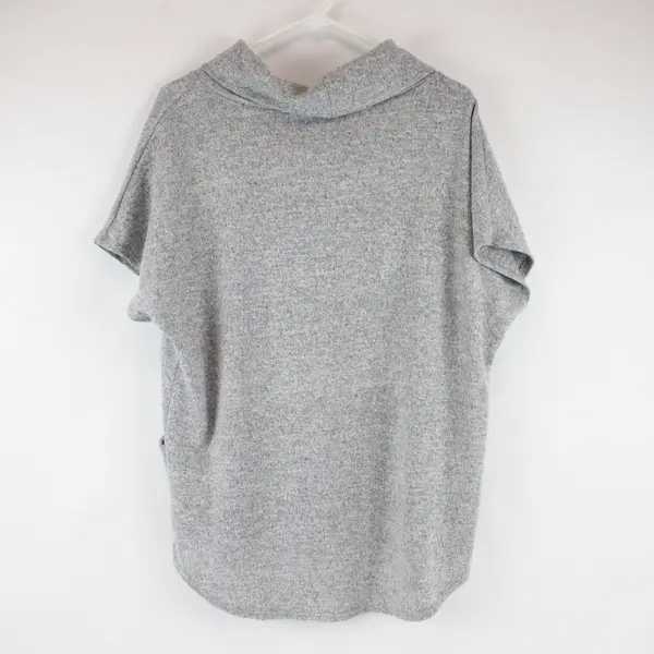 Siren Lily Solid Gray Speckled Color Short Sleeve Sweater/Jacket Womens Size L