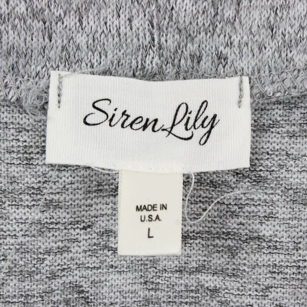 Siren Lily Solid Gray Speckled Color Short Sleeve Sweater/Jacket Womens Size L