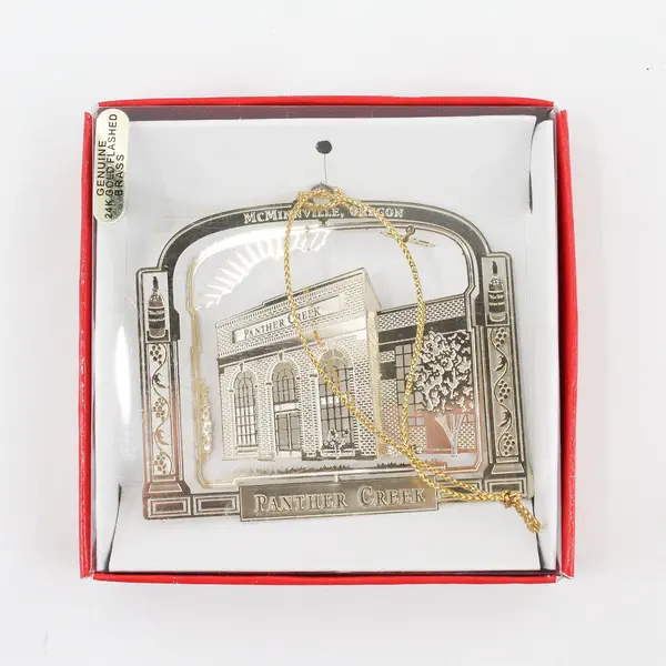 2008 McMinnville Oregon Panther Creek 24K Brass Ornament w Box