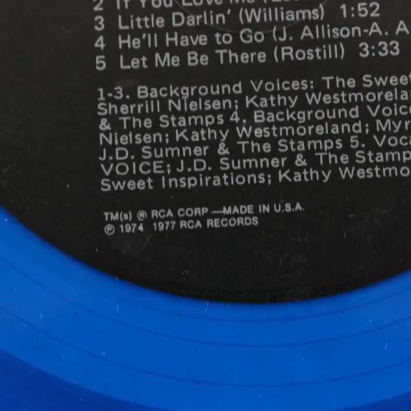 Elvis Presley Moody Blue Blue Vinyl 12" LP RCA Victor