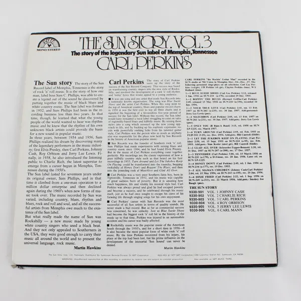 The Sun Story Vol. 3 Carl Perkins 12" Vinyl Record 