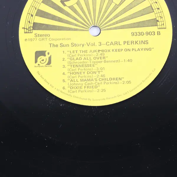 The Sun Story Vol. 3 Carl Perkins 12" Vinyl Record 